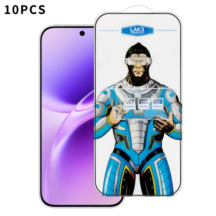 For vivo S50 Pro mini 10pcs Blue Gorilla Anti-fingerprint Anti-static Silk Screen HD Electroplated Tempered Glass Film