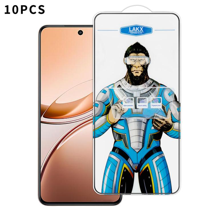 For vivo V50 Lite 10pcs Blue Gorilla Anti-fingerprint Anti-static Silk Screen HD Electroplated Tempered Glass Film