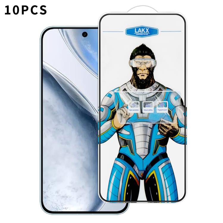 For vivo X200 FE 10pcs Blue Gorilla Anti-fingerprint Anti-static Silk Screen HD Electroplated Tempered Glass Film