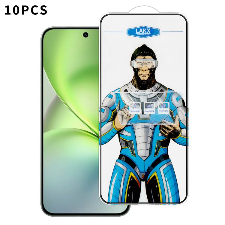 For vivo X200 Pro mini 10pcs Blue Gorilla Anti-fingerprint Anti-static Silk Screen HD Electroplated Tempered Glass Film