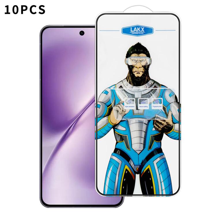 For vivo X200T 10pcs Blue Gorilla Anti-fingerprint Anti-static Silk Screen HD Electroplated Tempered Glass Film