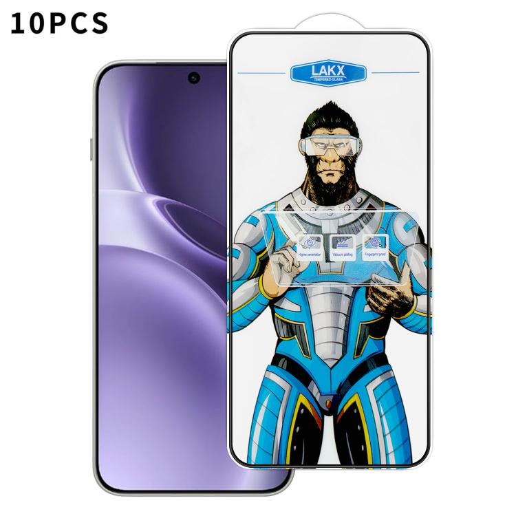 For vivo X300 Pro 10pcs Blue Gorilla Anti-fingerprint Anti-static Silk Screen HD Electroplated Tempered Glass Film