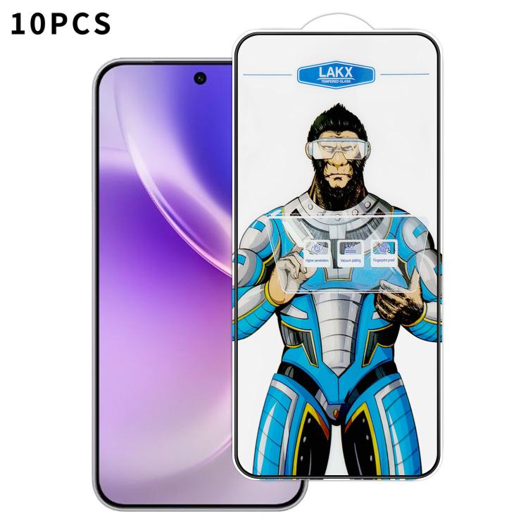 For vivo X300 10pcs Blue Gorilla Anti-fingerprint Anti-static Silk Screen HD Electroplated Tempered Glass Film