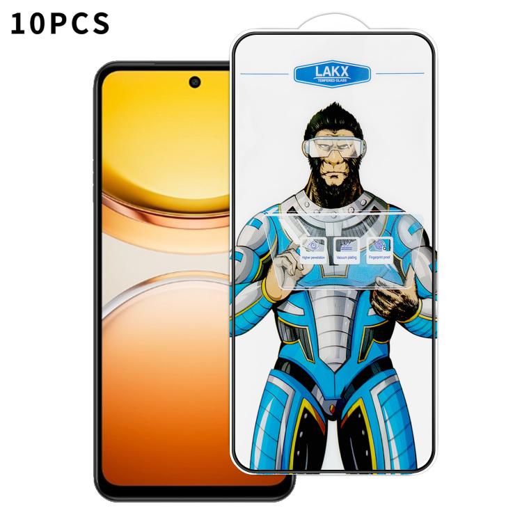 For vivo Y300i 10pcs Blue Gorilla Anti-fingerprint Anti-static Silk Screen HD Electroplated Tempered Glass Film