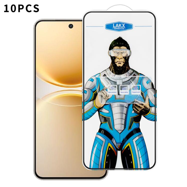 For vivo Y500 Pro 10pcs Blue Gorilla Anti-fingerprint Anti-static Silk Screen HD Electroplated Tempered Glass Film
