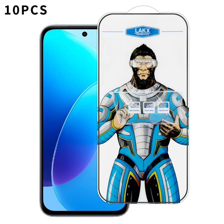 For vivo Y500i 10pcs Blue Gorilla Anti-fingerprint Anti-static Silk Screen HD Electroplated Tempered Glass Film