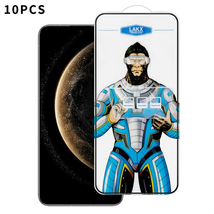 For Huawei Mate 70 10pcs Blue Gorilla Anti-fingerprint Anti-static Silk Screen HD Electroplated Tempered Glass Film