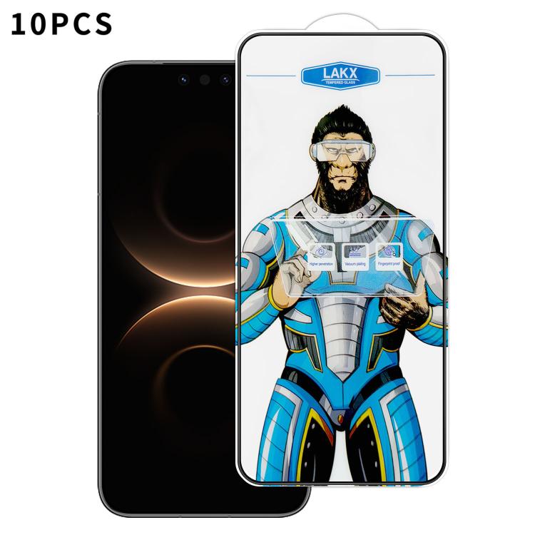 For Huawei Mate 80 / Mate 80 Pro 10pcs Blue Gorilla Anti-fingerprint Anti-static Silk Screen HD Electroplated Tempered Glass Film