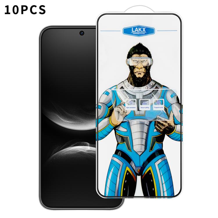 For Huawei nova 14 10pcs Blue Gorilla Anti-fingerprint Anti-static Silk Screen HD Electroplated Tempered Glass Film