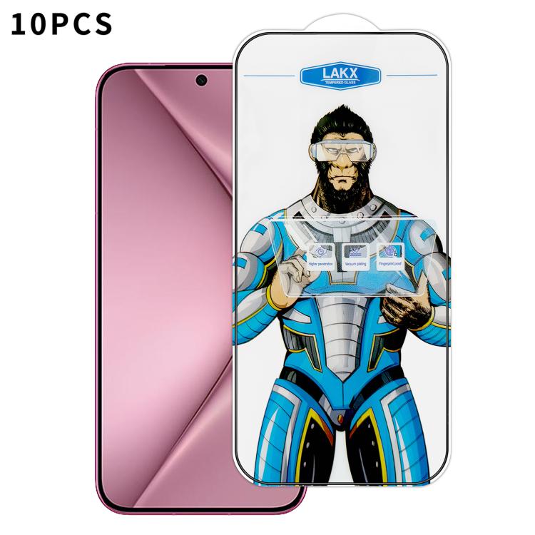 For Huawei Pura 70 10pcs Blue Gorilla Anti-fingerprint Anti-static Silk Screen HD Electroplated Tempered Glass Film