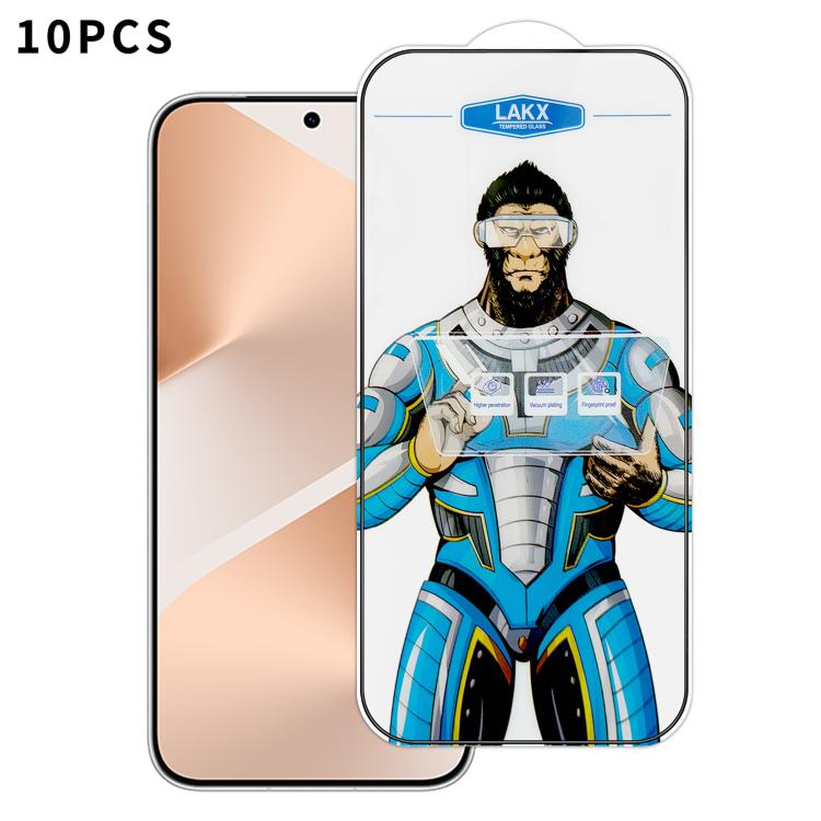 For Huawei Pura 80 10pcs Blue Gorilla Anti-fingerprint Anti-static Silk Screen HD Electroplated Tempered Glass Film