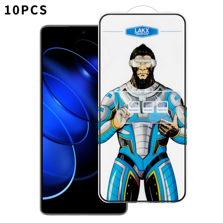 For Honor 80 GT 10pcs Blue Gorilla Anti-fingerprint Anti-static Silk Screen HD Electroplated Tempered Glass Film