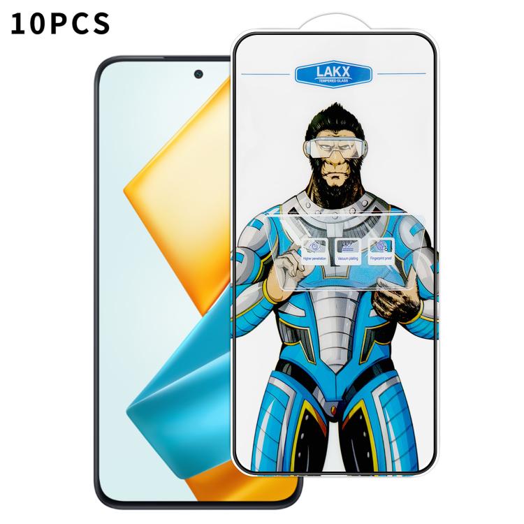 For Honor 90 GT 10pcs Blue Gorilla Anti-fingerprint Anti-static Silk Screen HD Electroplated Tempered Glass Film