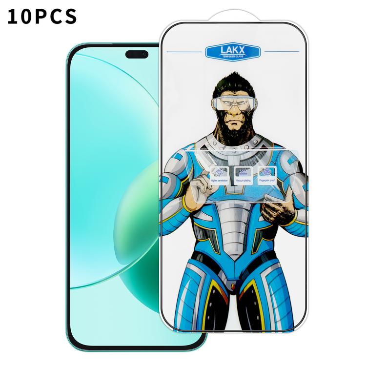 For Honor 400 Lite Global 10pcs Blue Gorilla Anti-fingerprint Anti-static Silk Screen HD Electroplated Tempered Glass Film