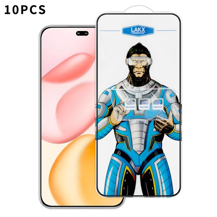For Honor 400 Pro Global 160.8mm 10pcs Blue Gorilla Anti-fingerprint Anti-static Silk Screen HD Electroplated Tempered Glass Film