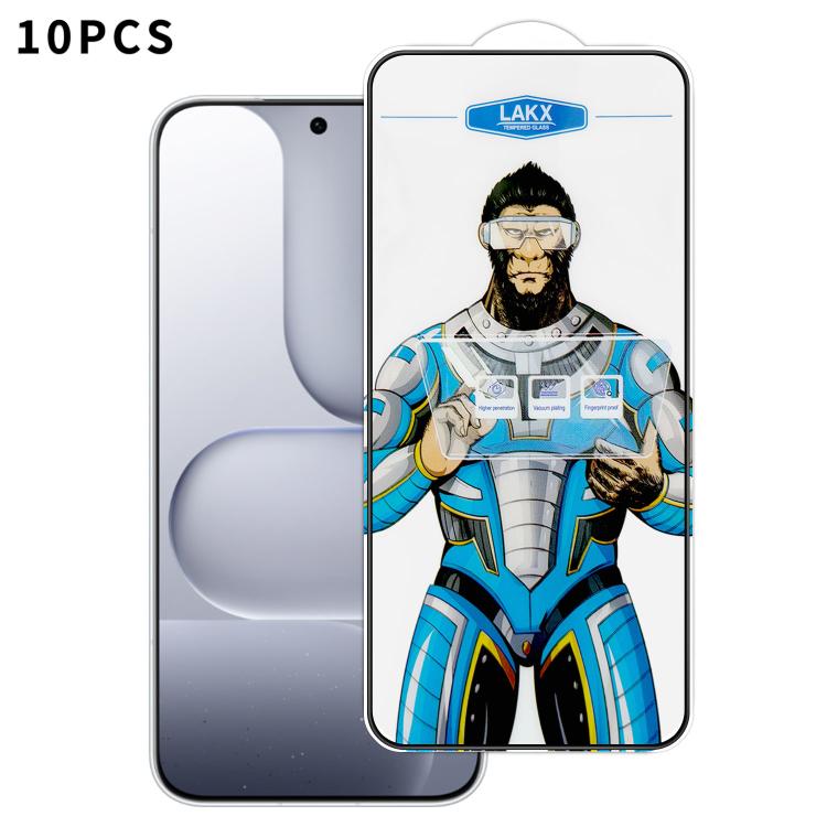 For Honor 500 Global 155.8mm 10pcs Blue Gorilla Anti-fingerprint Anti-static Silk Screen HD Electroplated Tempered Glass Film