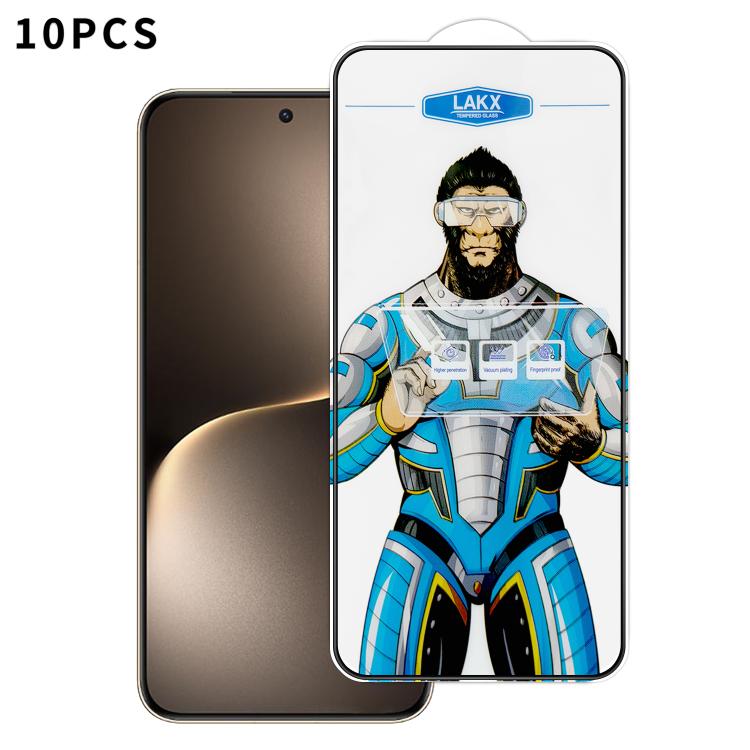 For Honor Magic7 10pcs Blue Gorilla Anti-fingerprint Anti-static Silk Screen HD Electroplated Tempered Glass Film