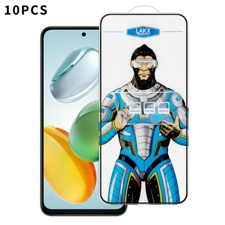 For Honor Play 60 Plus 10pcs Blue Gorilla Anti-fingerprint Anti-static Silk Screen HD Electroplated Tempered Glass Film