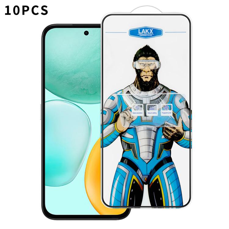 For Honor Play 60 10pcs Blue Gorilla Anti-fingerprint Anti-static Silk Screen HD Electroplated Tempered Glass Film