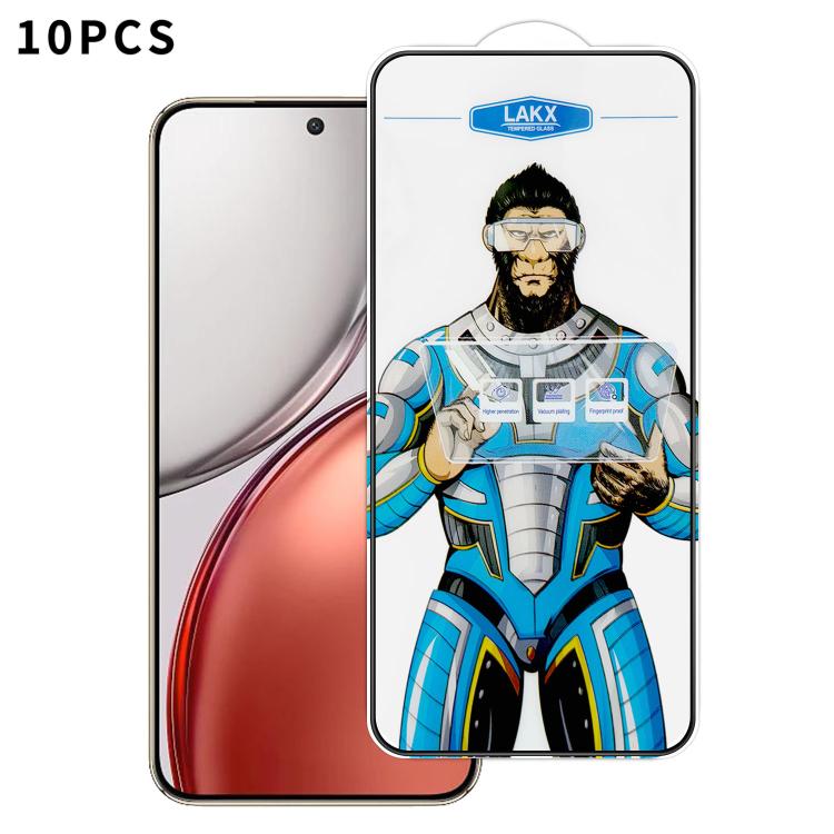For Honor X9d 5G 10pcs Blue Gorilla Anti-fingerprint Anti-static Silk Screen HD Electroplated Tempered Glass Film