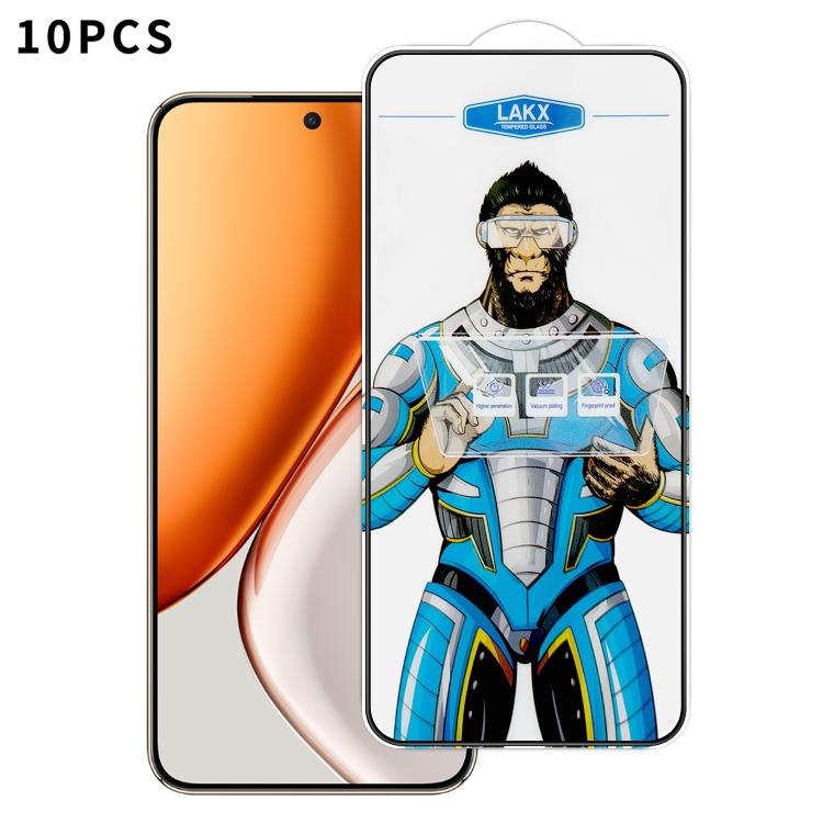 For Honor X70 10pcs Blue Gorilla Anti-fingerprint Anti-static Silk Screen HD Electroplated Tempered Glass Film
