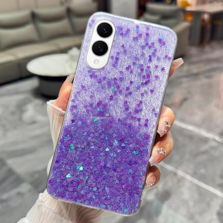 For Samsung Galaxy S25 Edge 5G Sequins Glitter Gradient Epoxy TPU Phone Case