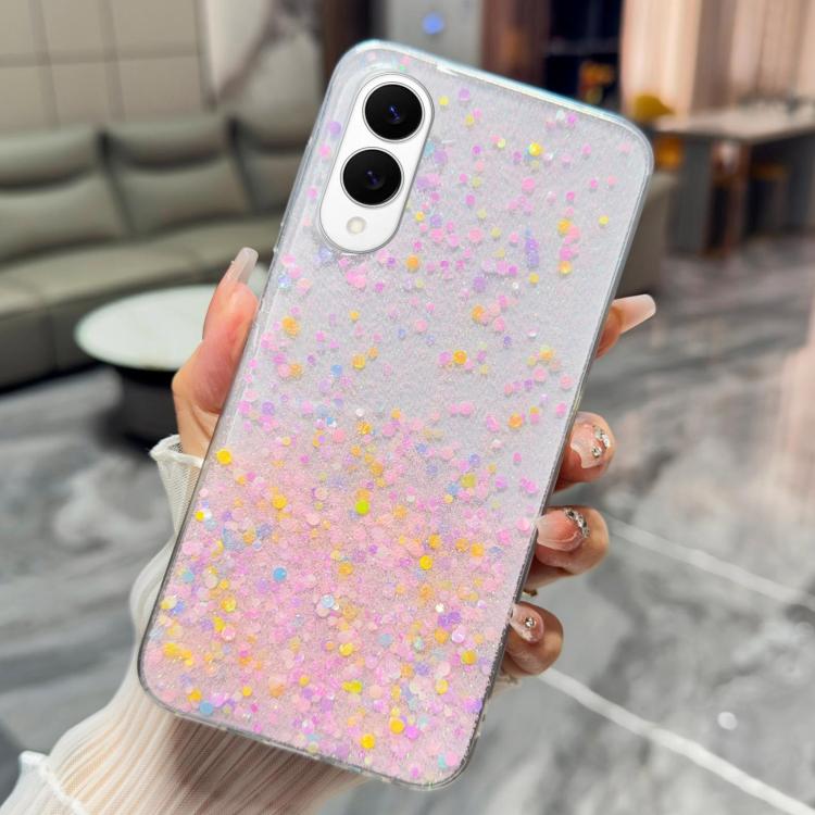 For Samsung Galaxy S25 Edge 5G Sequins Glitter Gradient Epoxy TPU Phone Case