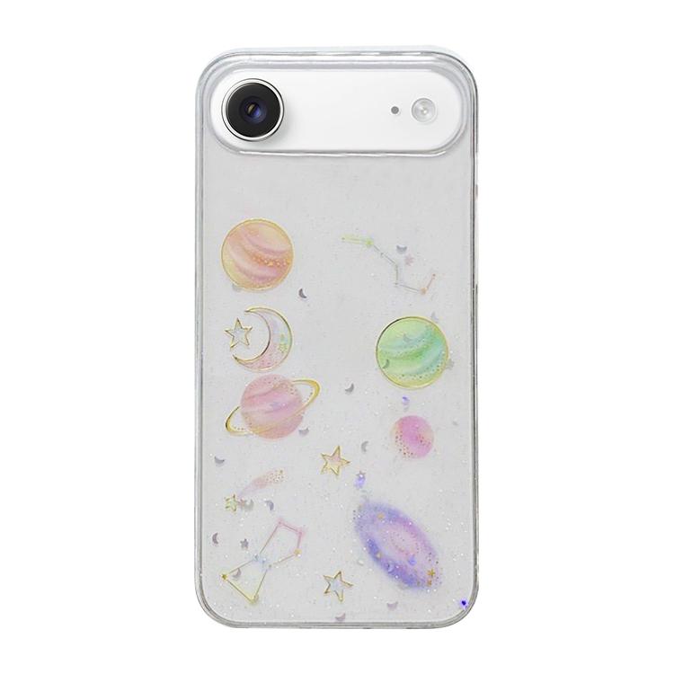 For iPhone Air Cosmic Star Glitter Epoxy TPU Phone Case - Transparent
