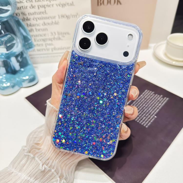 For iPhone 17 Pro Max Glitter Sequins Epoxy TPU Phone Case