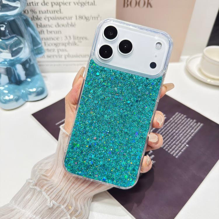 For iPhone 17 Pro Max Glitter Sequins Epoxy TPU Phone Case