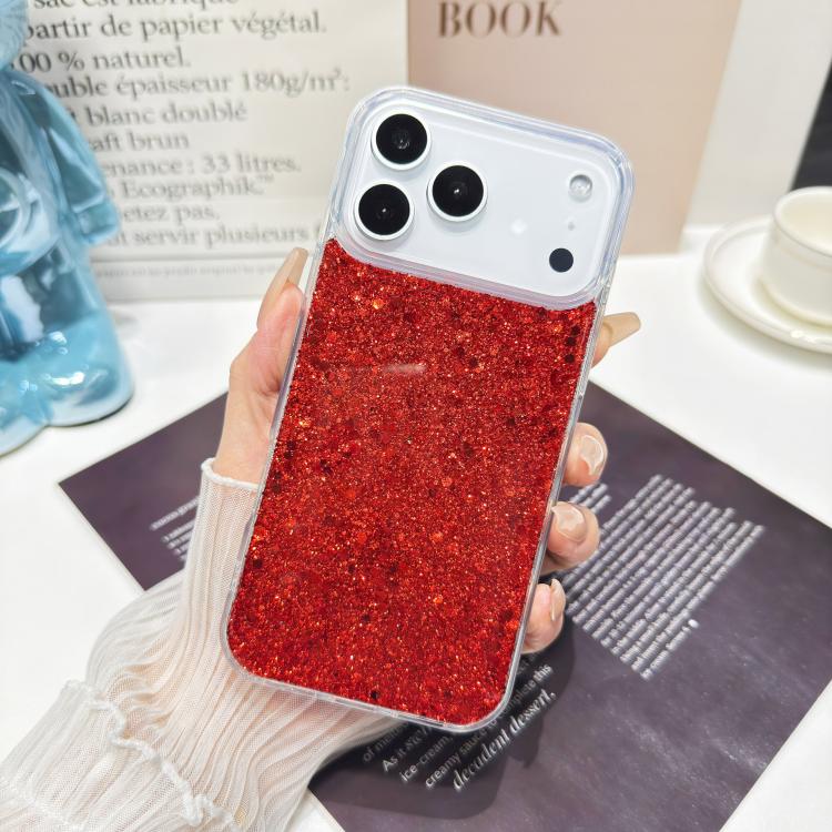 For iPhone 17 Pro Max Glitter Sequins Epoxy TPU Phone Case