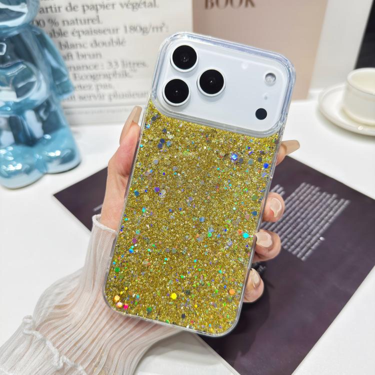For iPhone 17 Pro Glitter Sequins Epoxy TPU Phone Case