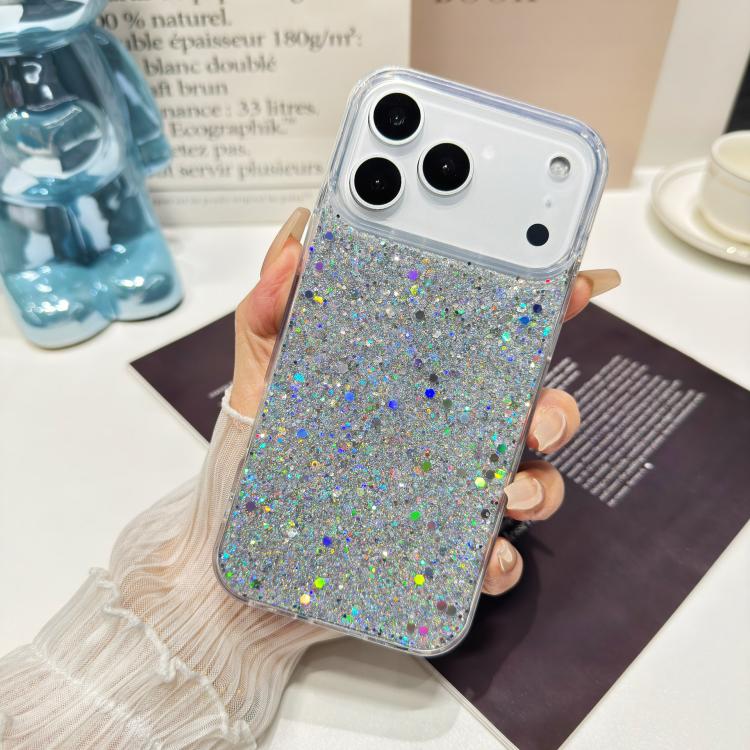 For iPhone 17 Pro Glitter Sequins Epoxy TPU Phone Case