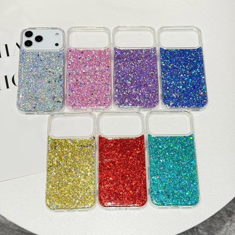 For iPhone 17 Pro Max Glitter Sequins Epoxy TPU Phone Case