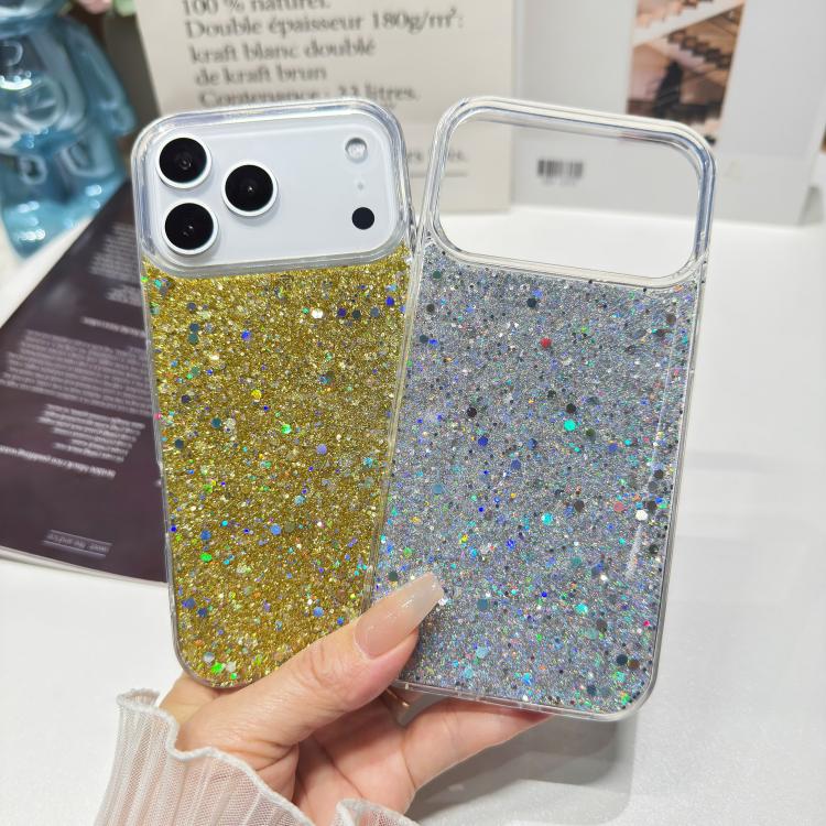 For iPhone 17 Pro Max Glitter Sequins Epoxy TPU Phone Case