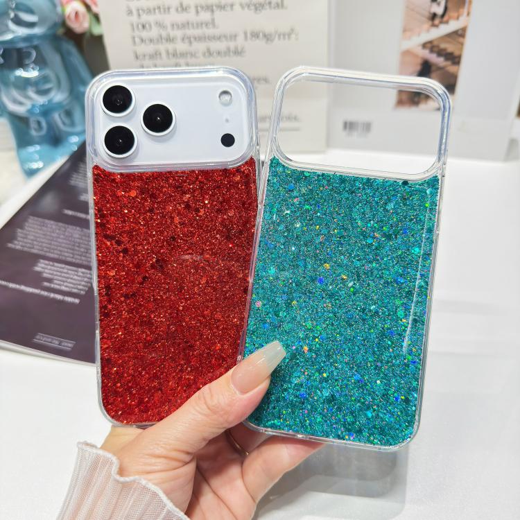 For iPhone 17 Pro Max Glitter Sequins Epoxy TPU Phone Case