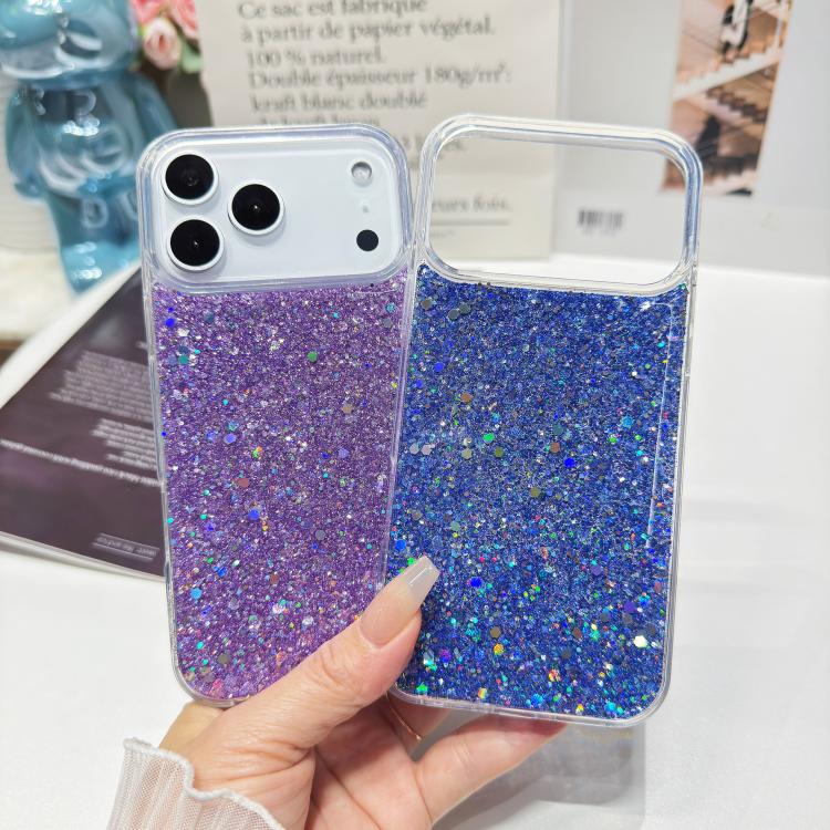 For iPhone 17 Pro Max Glitter Sequins Epoxy TPU Phone Case
