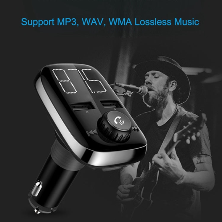 BT74 Car Bluetooth MP3 Music Player Digital Large Screen FM Transmitter Handsfree Call Dual USB Car MP3 Player