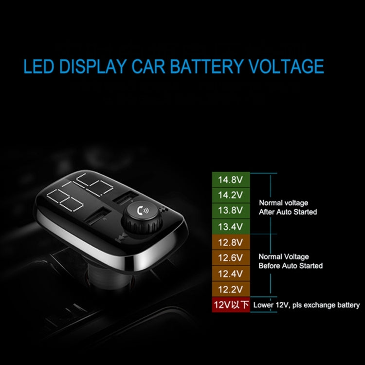 BT74 Car Bluetooth MP3 Music Player Digital Large Screen FM Transmitter Handsfree Call Dual USB Car MP3 Player