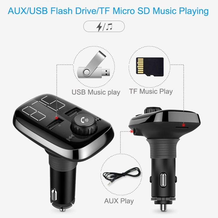 BT74 Car Bluetooth MP3 Music Player Digital Large Screen FM Transmitter Handsfree Call Dual USB Car MP3 Player