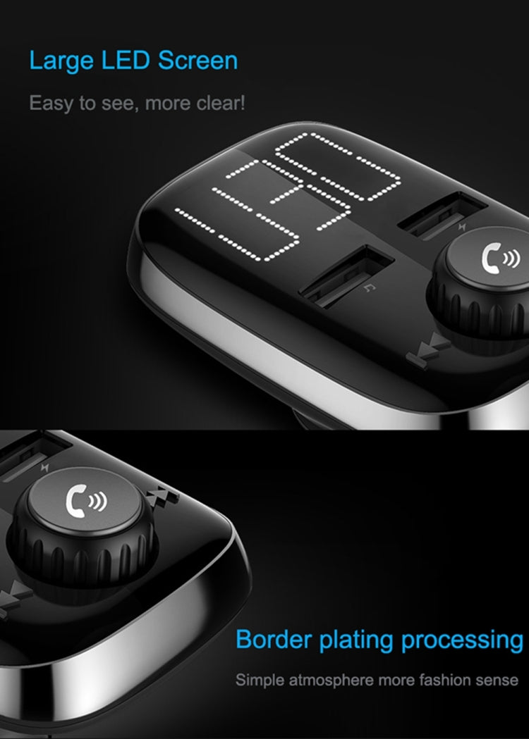 BT74 Car Bluetooth MP3 Music Player Digital Large Screen FM Transmitter Handsfree Call Dual USB Car MP3 Player