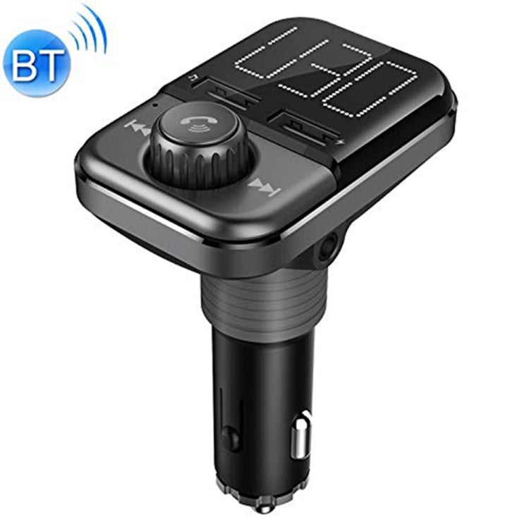 Car Wireless Bluetooth Headset BT72 Dual USB Charging Smart Bluetooth FM Transmitter MP3 Music Player Car Kit with 1.5 inch White Display Screen, Support Bluetooth Call, TF Card & U Disk