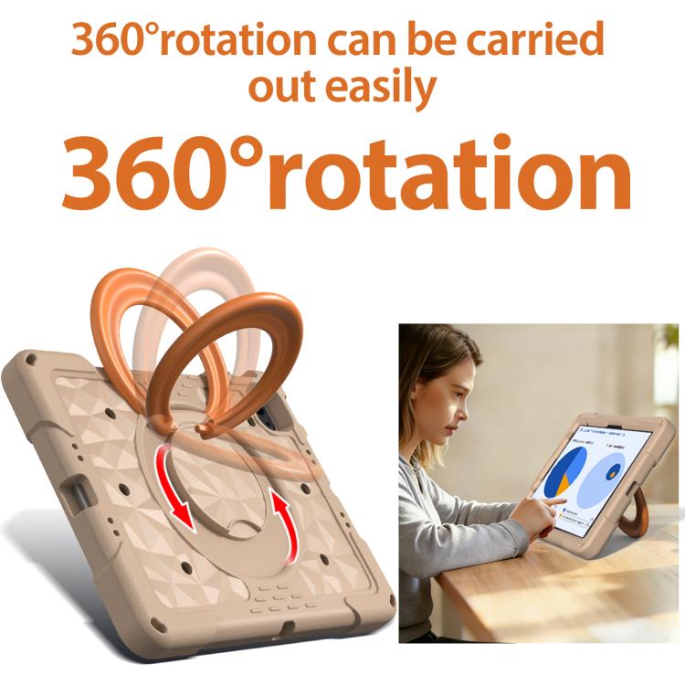For iPad 2026 / 2025 / Air 11 2026 / 2025 Magic Ring Rotation Holder Shockproof Tablet Case with Shoulder Straps