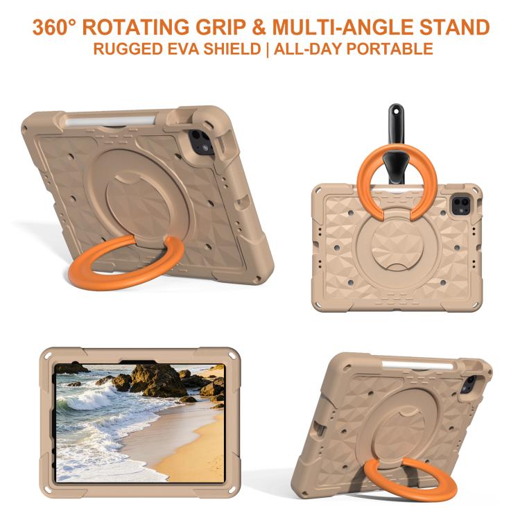 For iPad 2026 / 2025 / Air 11 2026 / 2025 Magic Ring Rotation Holder Shockproof Tablet Case with Shoulder Straps