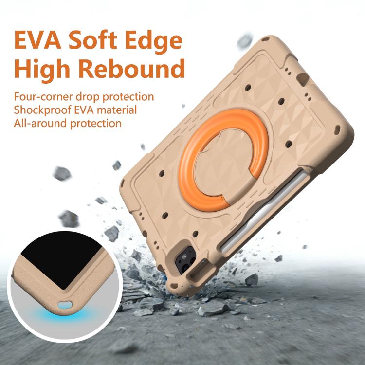 For iPad 2026 / 2025 / Air 11 2026 / 2025 Magic Ring Rotation Holder Shockproof Tablet Case with Shoulder Straps