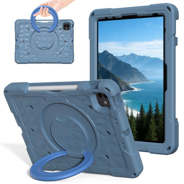 For iPad 2026 / 2025 / Air 11 2026 / 2025 Magic Ring Rotation Holder Shockproof Tablet Case with Shoulder Straps