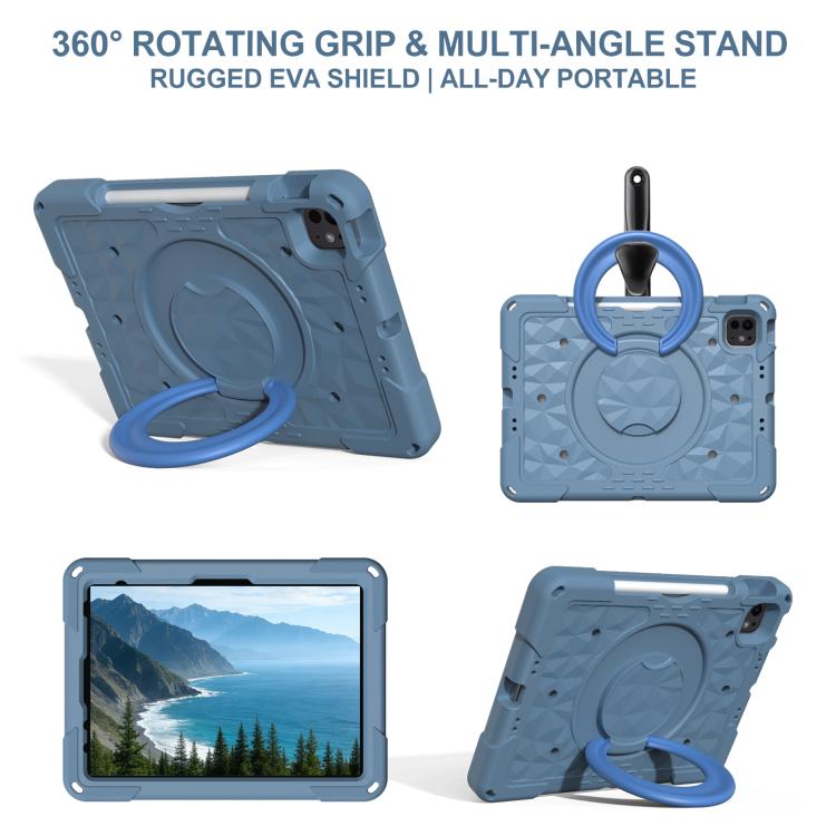 For iPad 2026 / 2025 / Air 11 2026 / 2025 Magic Ring Rotation Holder Shockproof Tablet Case with Shoulder Straps