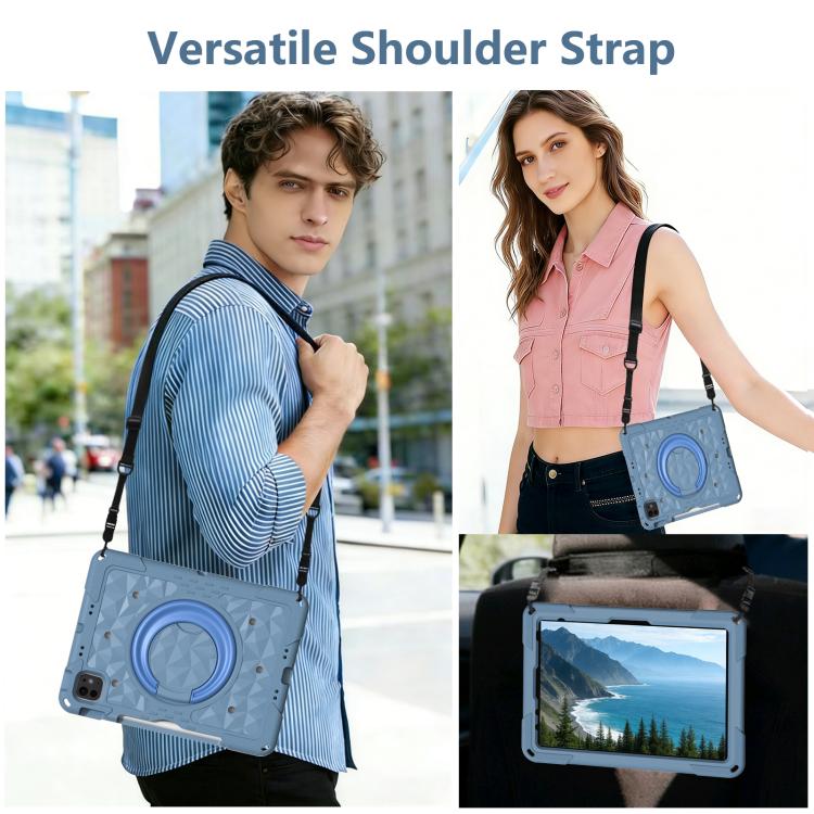 For iPad 2026 / 2025 / Air 11 2026 / 2025 Magic Ring Rotation Holder Shockproof Tablet Case with Shoulder Straps