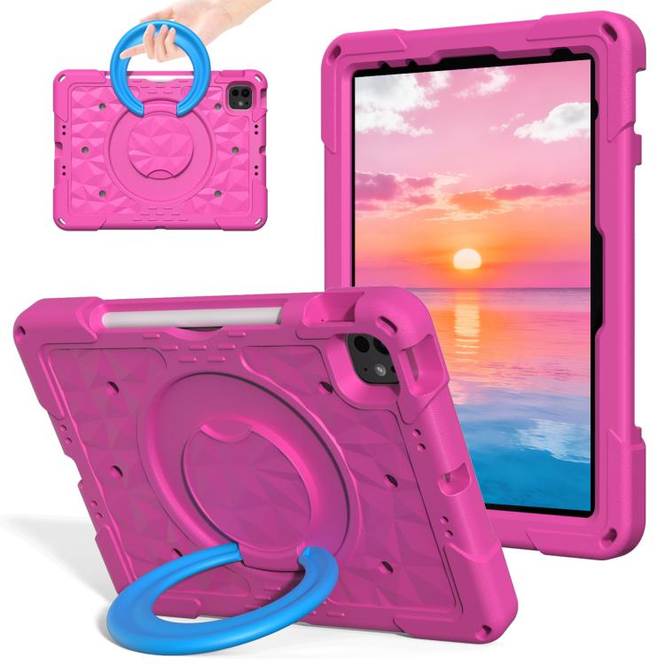 For iPad 2026 / 2025 / Air 11 2026 / 2025 Magic Ring Rotation Holder Shockproof Tablet Case with Shoulder Straps