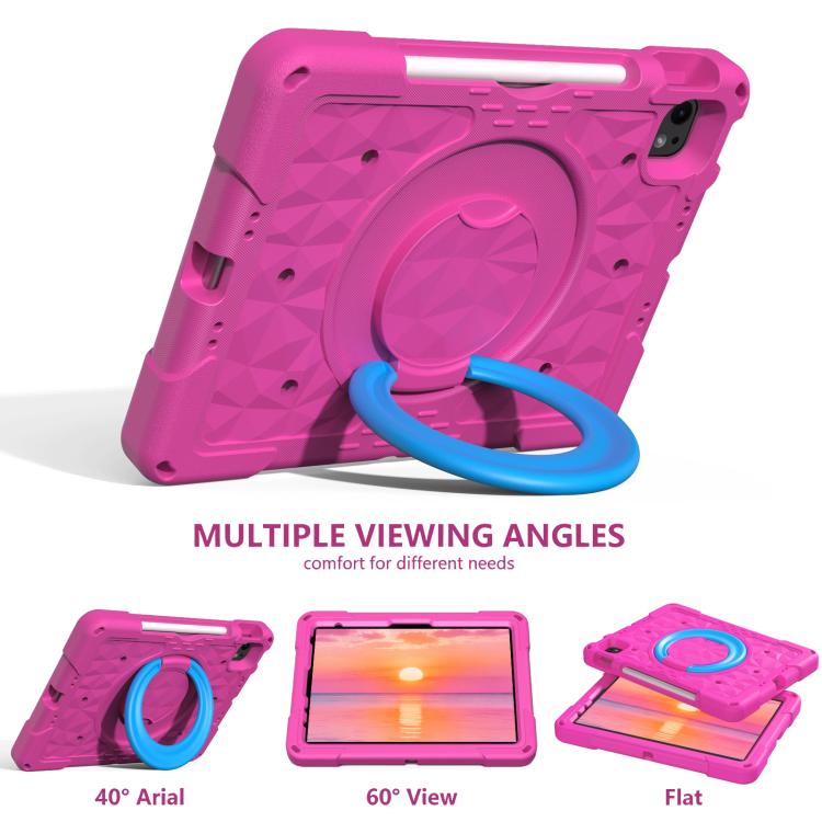 For iPad 2026 / 2025 / Air 11 2026 / 2025 Magic Ring Rotation Holder Shockproof Tablet Case with Shoulder Straps